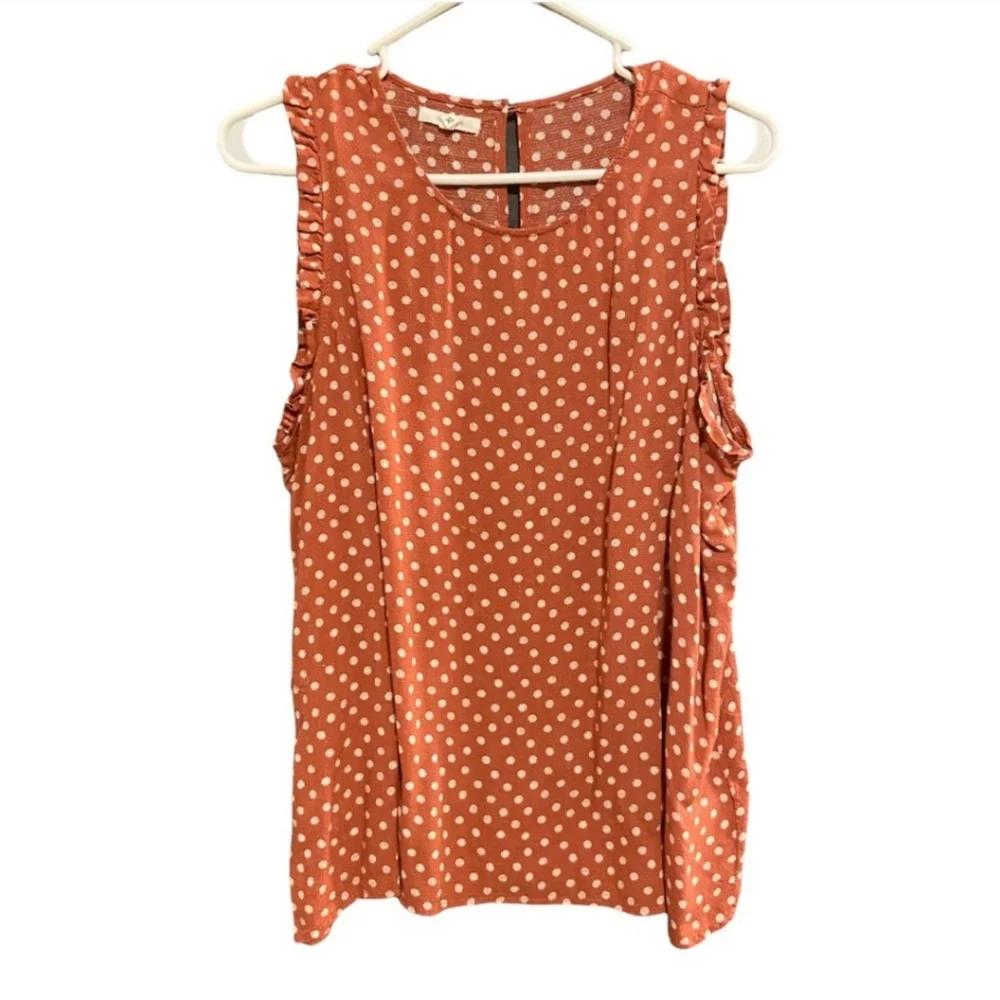 Maurices Orange Sleeveless Ruffled Blouse - Picture 1 of 4